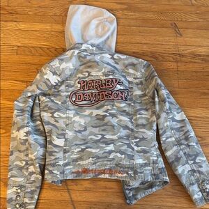 Vintage 2006 Harley-Davidson Camo Jacket with Hood